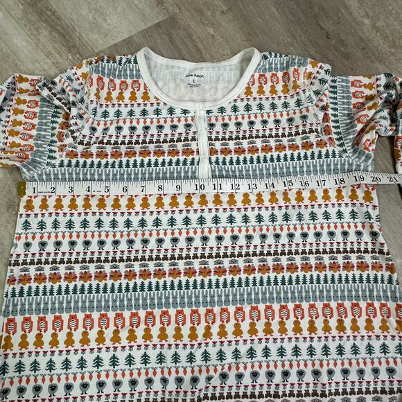 Roller Rabbit Bands Weave Pajama PJ Set in Woodland Animals Size Large - Picture 6 of 14